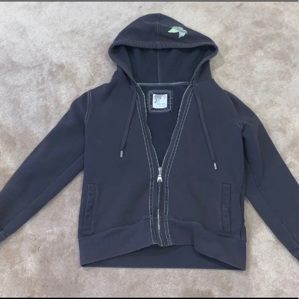 Women Grey Zip-Up Hooded Sweatshirt
